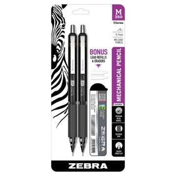 Zebra M-350 0.7mm Mechanical Pencil Set - Black, 2 pk