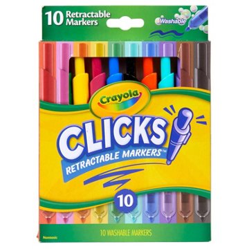 Crayola Clicks Retractable Washable Markers, 10 pk