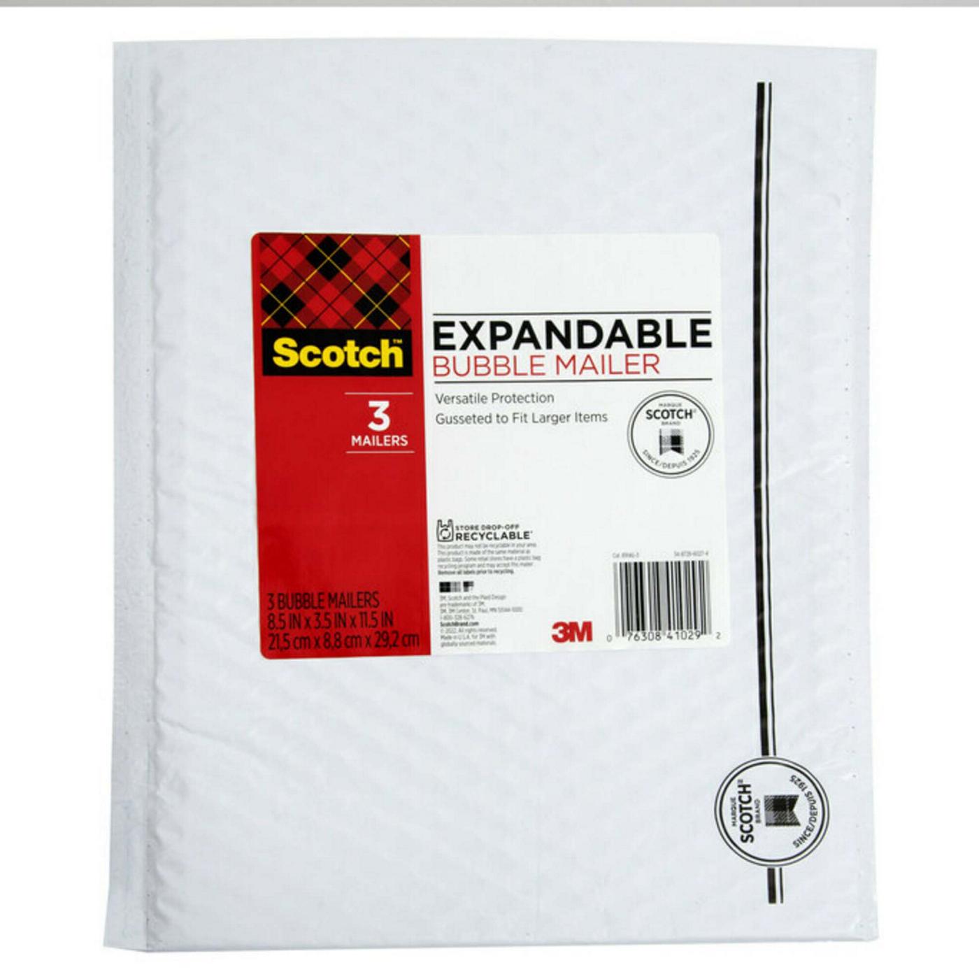 Scotch Expandable Bubble Mailers, 3 Ct; image 1 of 3