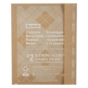 Scotch Recyclable Padded Mailer - Size 2, 10.8" x 9.3"