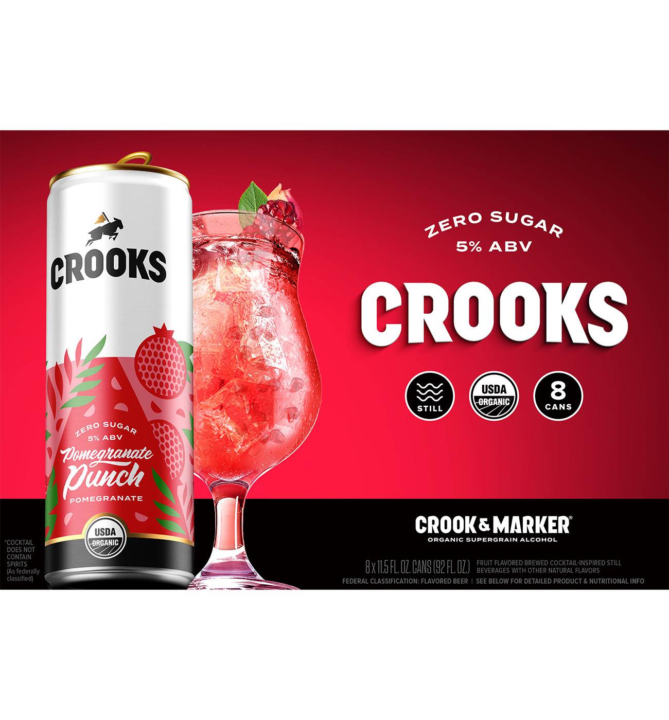 Crook & Marker Crooks Pomegranate Punch still 8 pk Cans; image 1 of 3