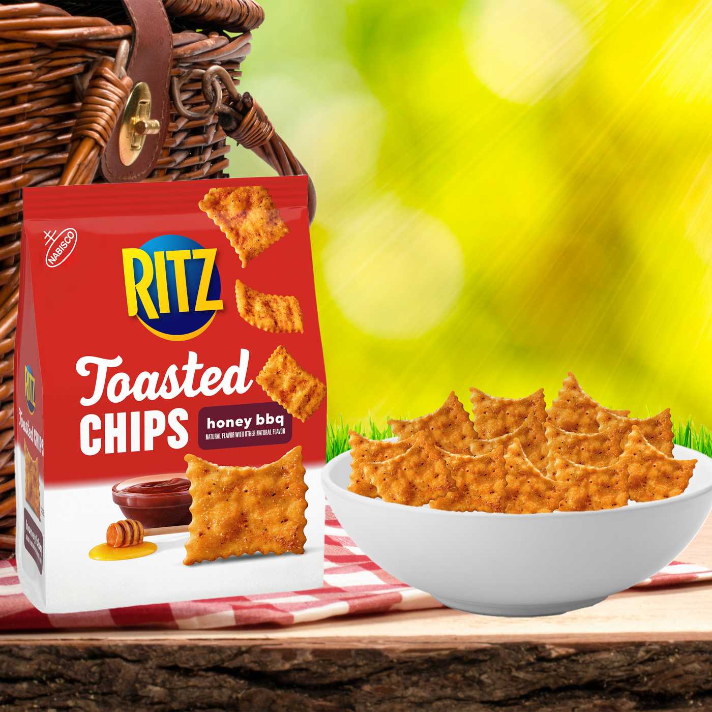 Ritz Toasted Chips Honey BBQ Crackers; image 6 of 9