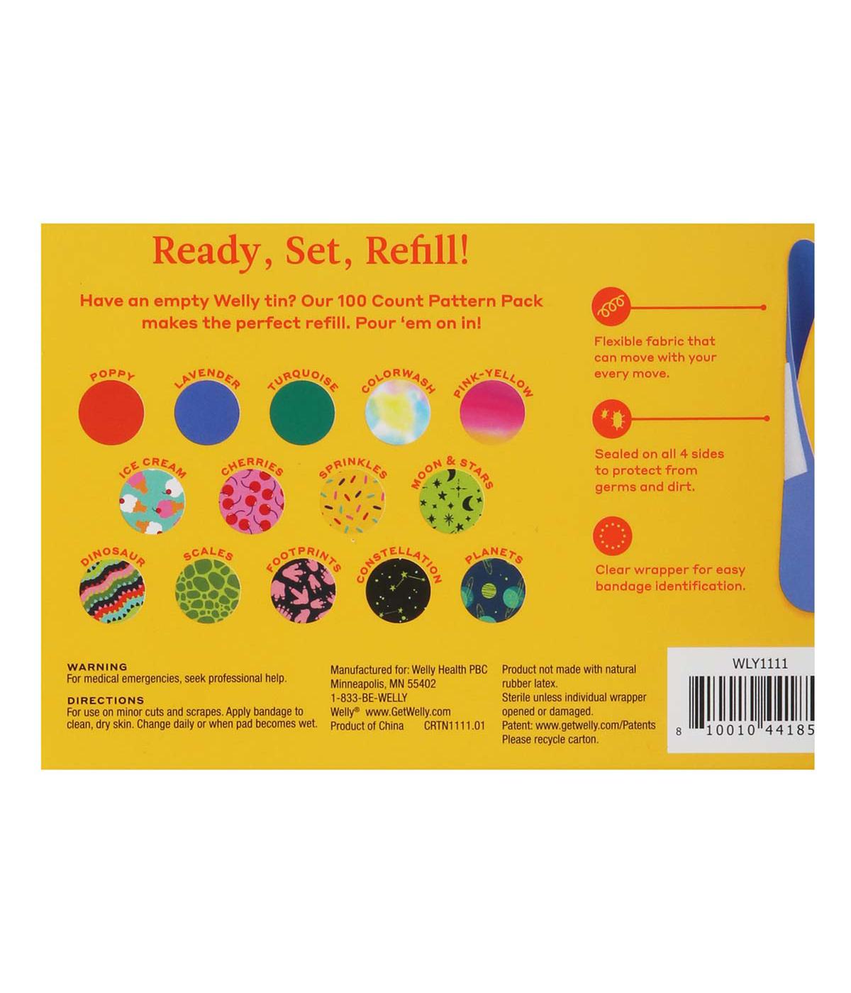 Welly Flex Fabric Pattern Pack Bandages - Assorted Sizes; image 2 of 3