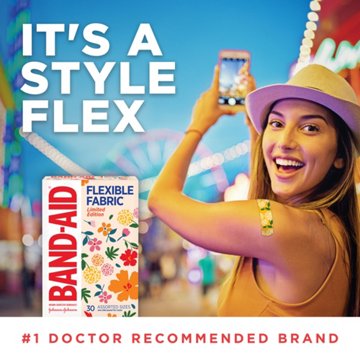 Band-Aid Flexible Fabric Limited Edition Wildflower Adhesive Bandages - Assorted Sizes