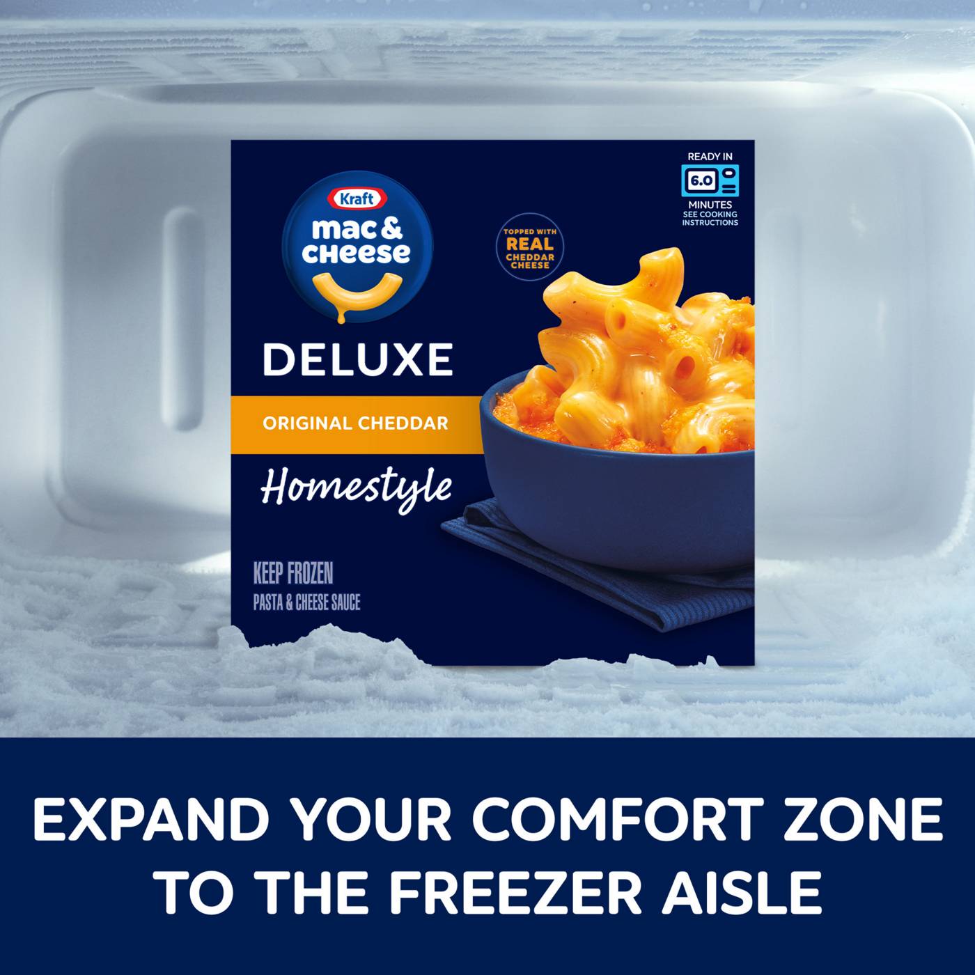 Kraft Deluxe Original Cheddar Mac & Cheese Frozen Meal; image 2 of 5