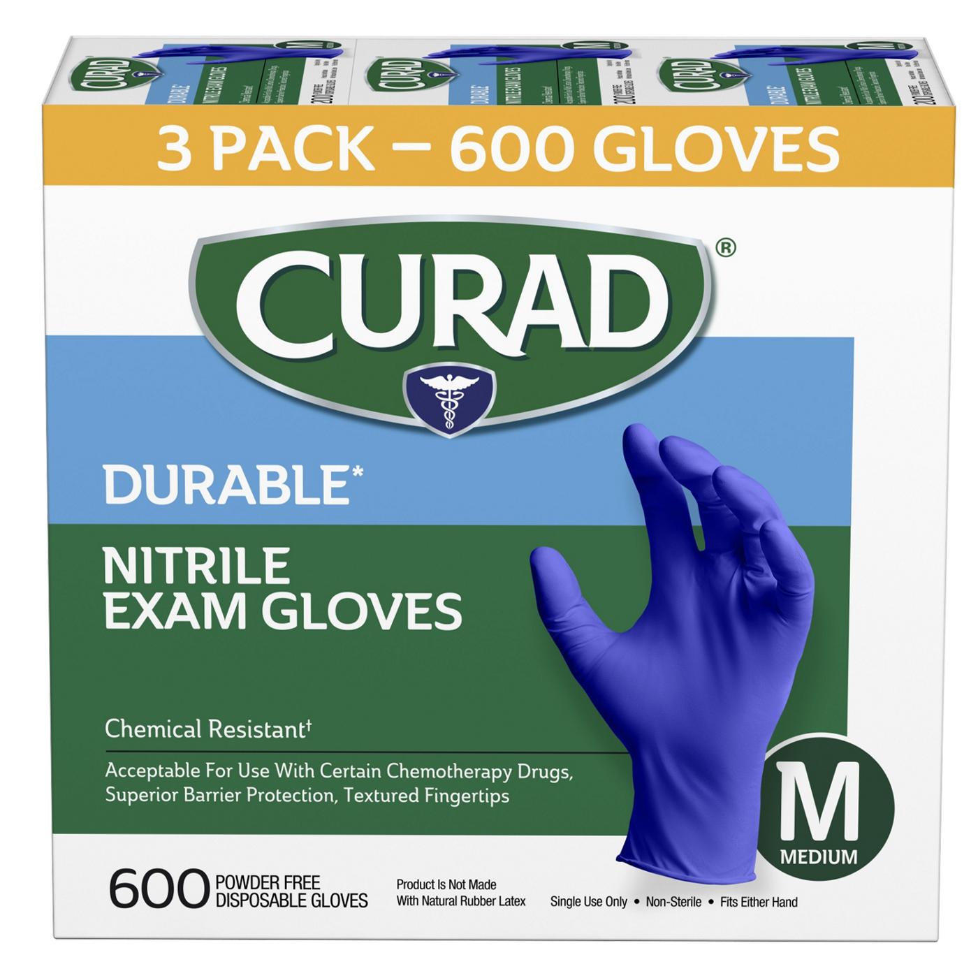 Curad Durable Nitrile Exam Gloves -  Medium; image 1 of 3