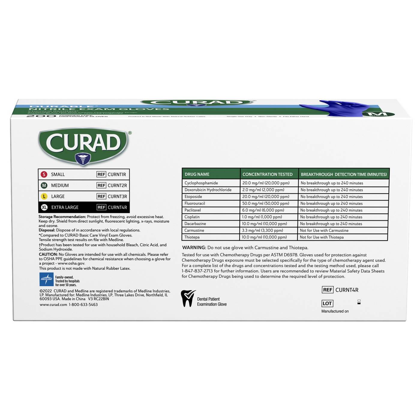Curad Durable Nitrile Exam Gloves Medium Shop Kits & supplies at HEB
