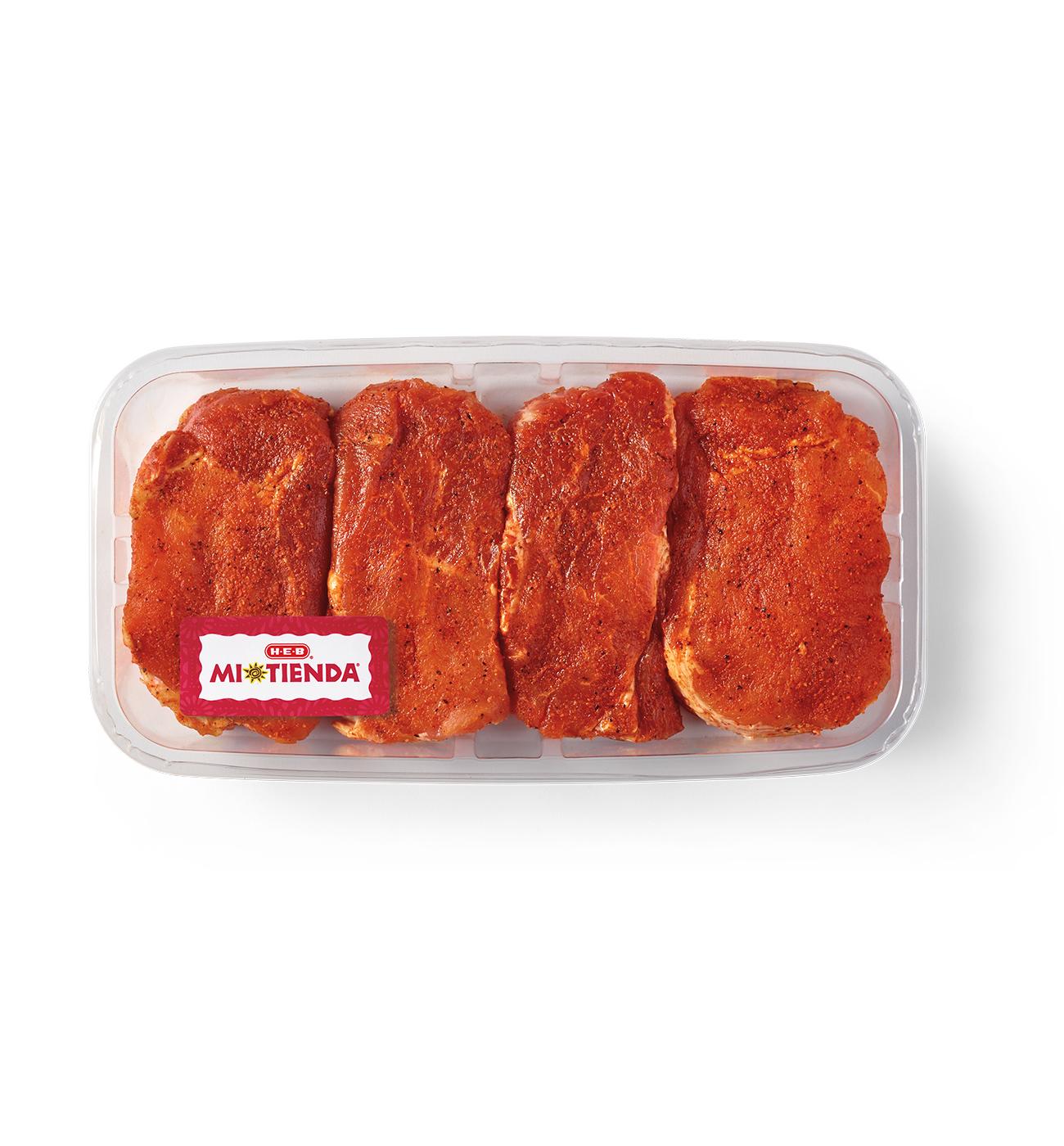 H-E-B Mi Tienda Seasoned Boneless Ribeye Pork Chops – All Purpose; image 1 of 2