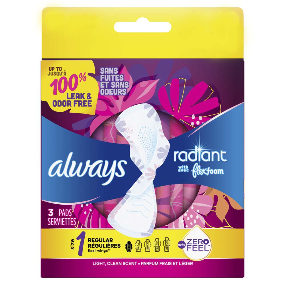 HSA Eligible  Always Radiant FlexFoam Teen Pads Regular