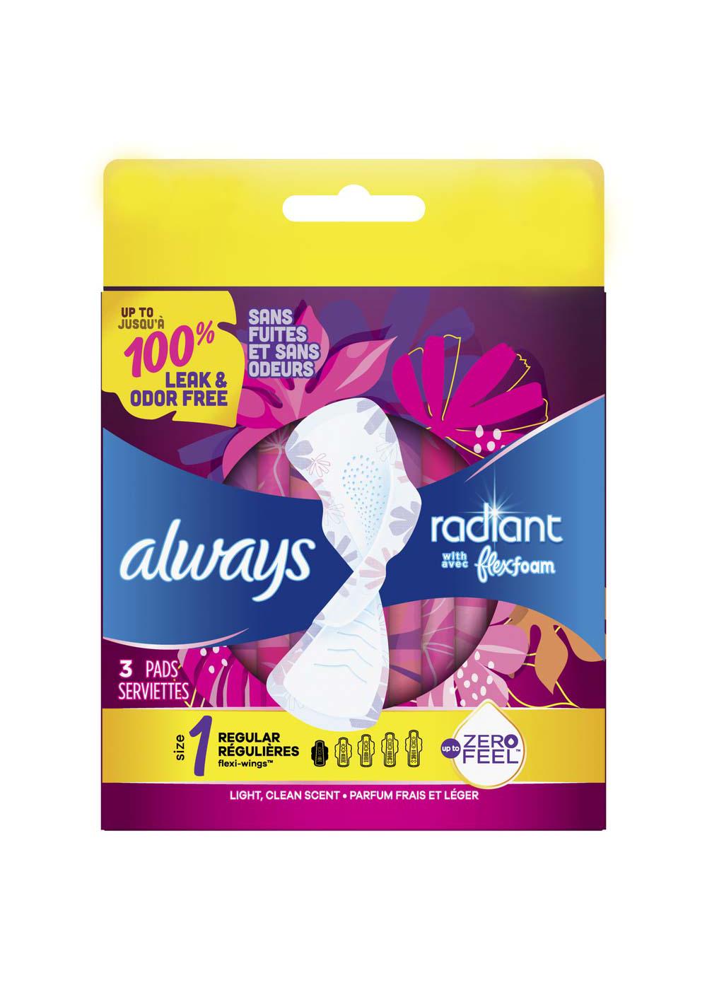 Always Radiant FlexFoam Size 1 Regular Pads ; image 1 of 8