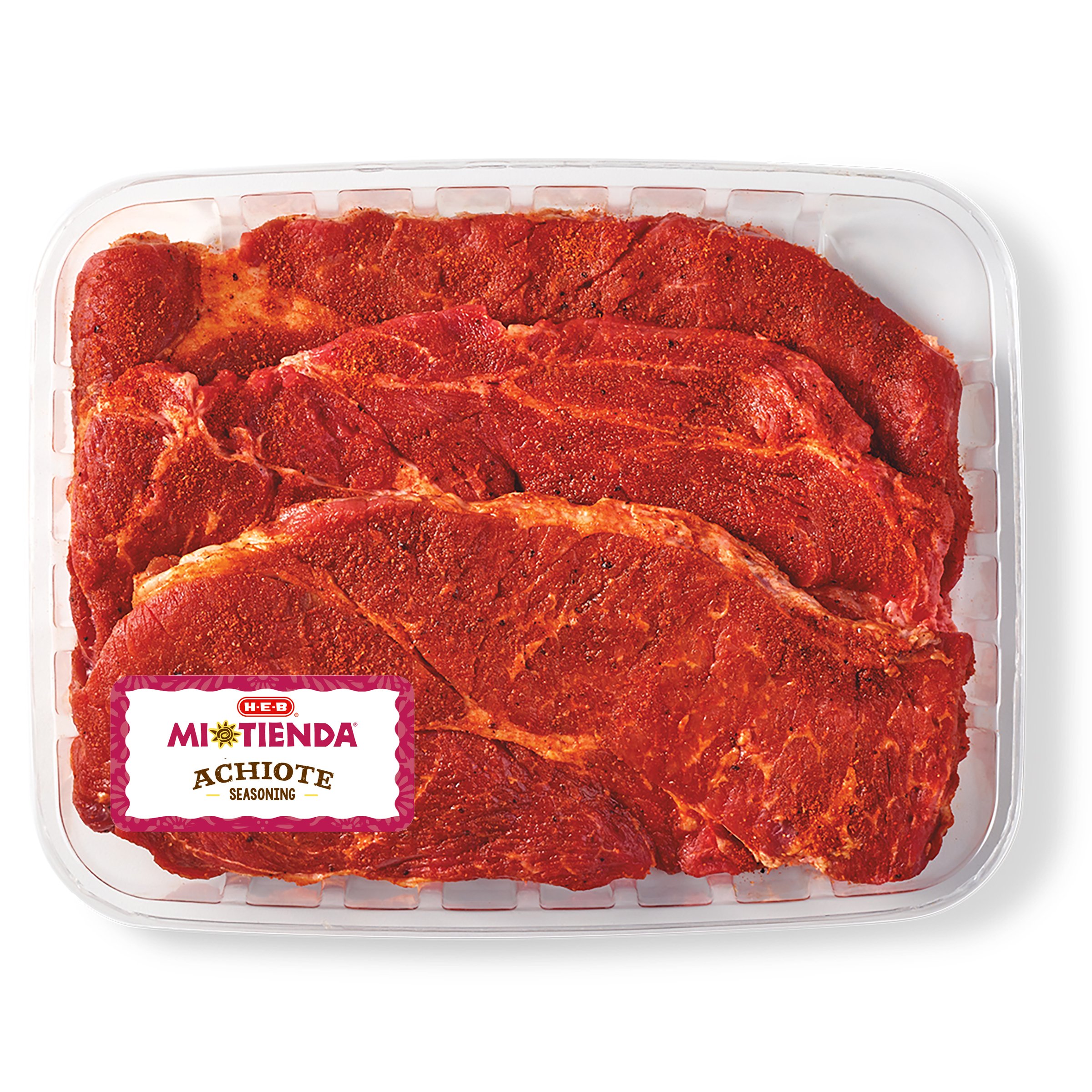 HEB Mi Tienda Seasoned Boneless Beef Chuck Steaks Achiote Value