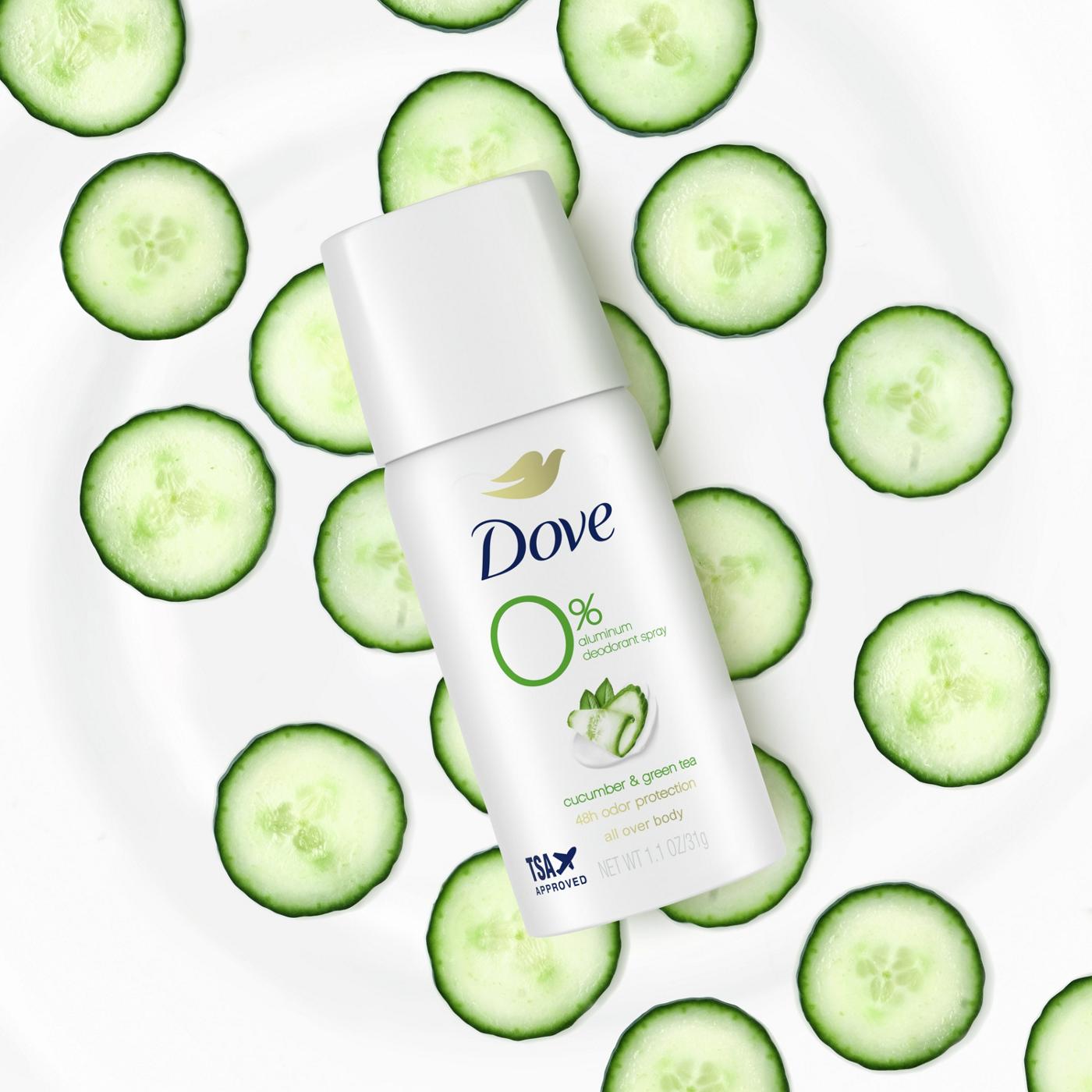 Dove 0% Aluminum Deodorant Spray Cucumber & Green Tea; image 3 of 5