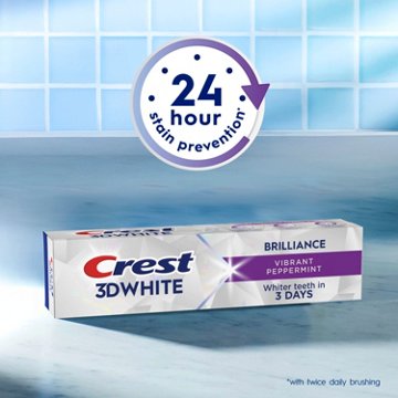 Crest Travel Size 3D White Brilliance Whitening Toothpaste - Vibrant Peppermint, 0.85 oz