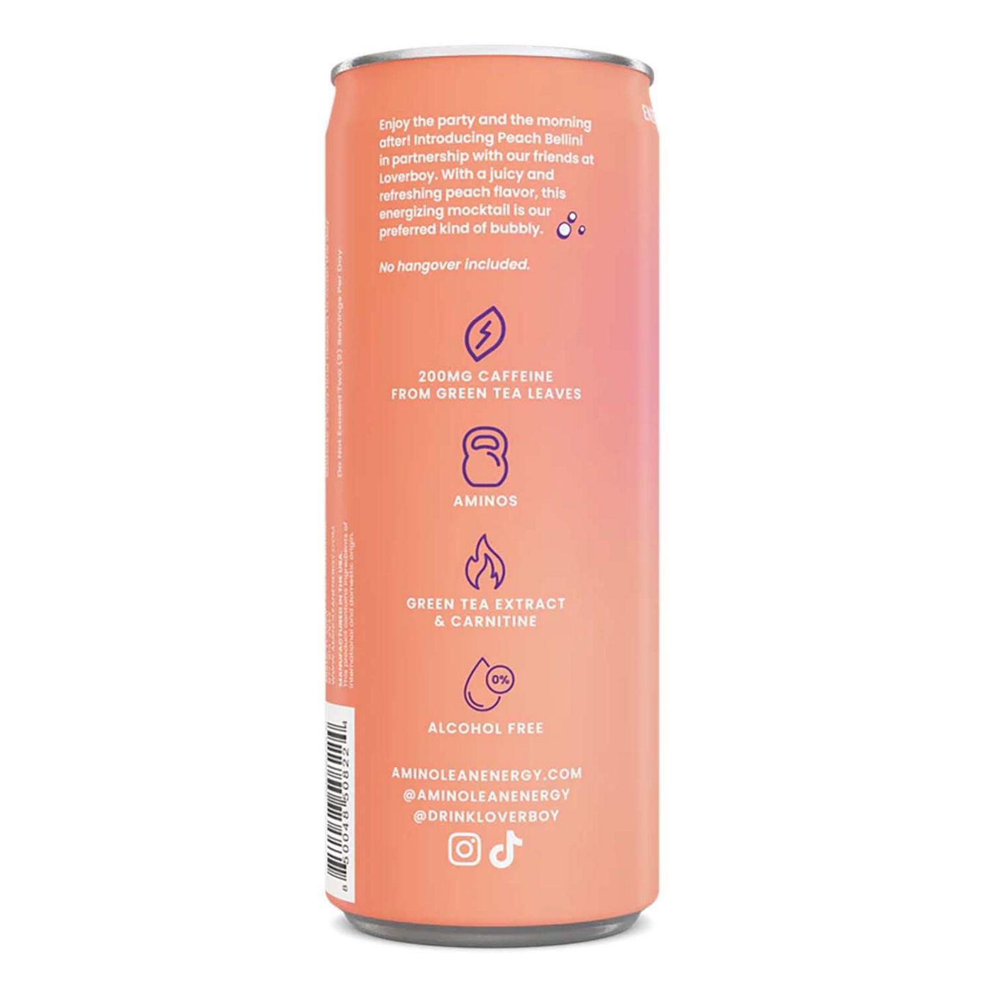 AminoLean x Loverboy Zero Sugar Vegan Energy Drink - Peach Bellini Mocktail; image 4 of 5