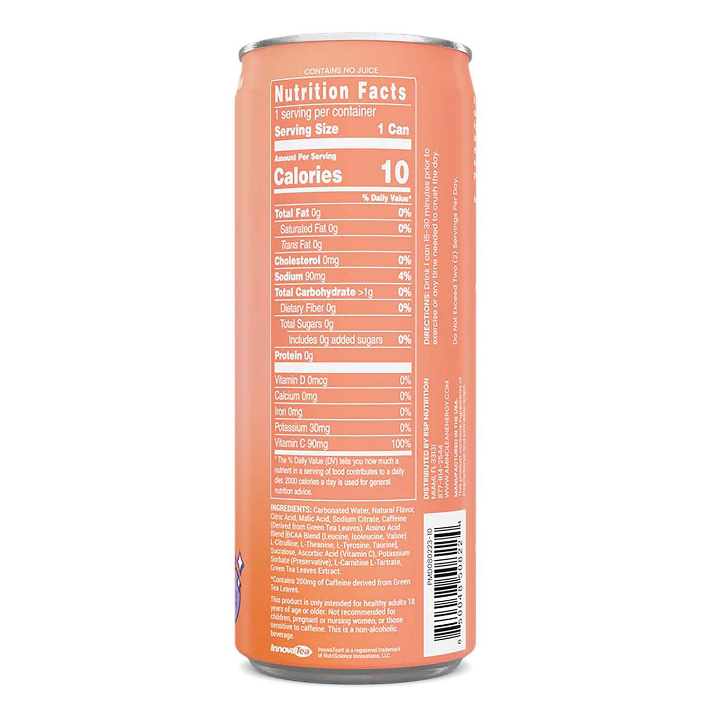 AminoLean x Loverboy Zero Sugar Vegan Energy Drink - Peach Bellini Mocktail; image 5 of 5