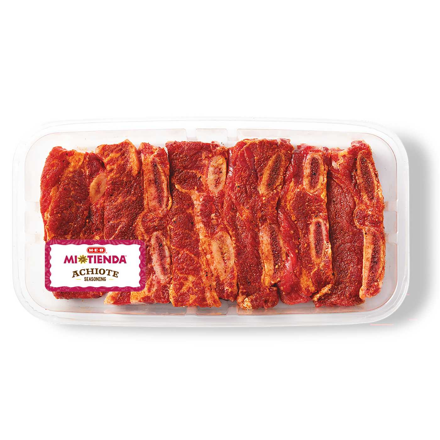 H-E-B Mi Tienda Seasoned Beef Flanken Ribs - Achiote - Shop Beef at H-E-B