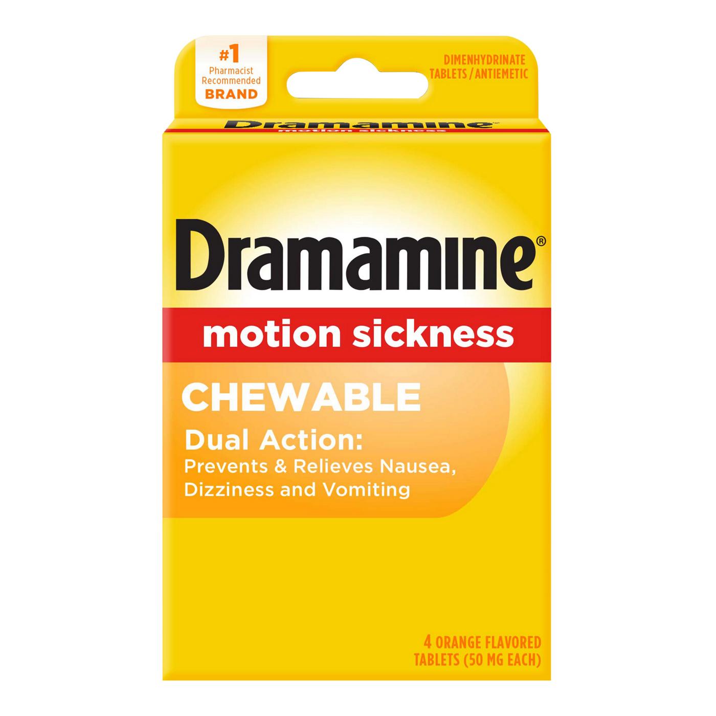 Dramamine Motion Sickness Relief Chewable Tablets - Orange; image 1 of 2