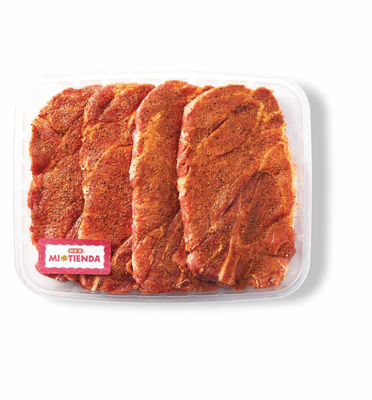 H-E-B Mi Tienda Seasoned Bone-in Pork Butt Steaks – Orange Pepper – Value Pack; image 1 of 2