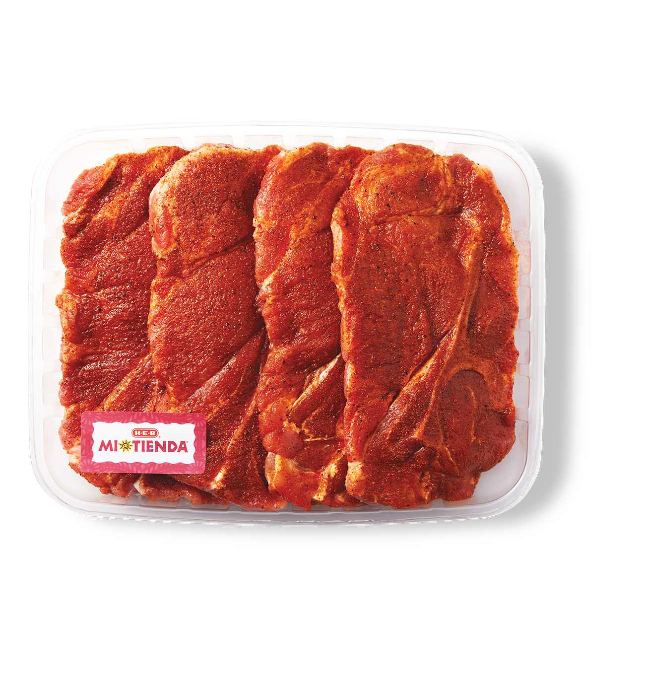 H-E-B Mi Tienda Seasoned Bone-in Pork Butt Steaks – All Purpose – Value Pack; image 1 of 2