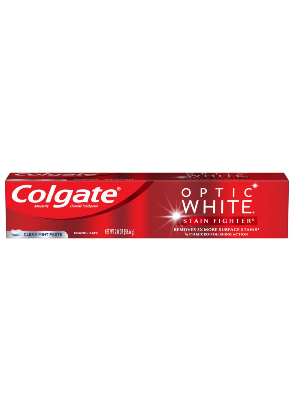 Colgate Optic White Stain Fighter Toothpaste - Clean Mint; image 1 of 10