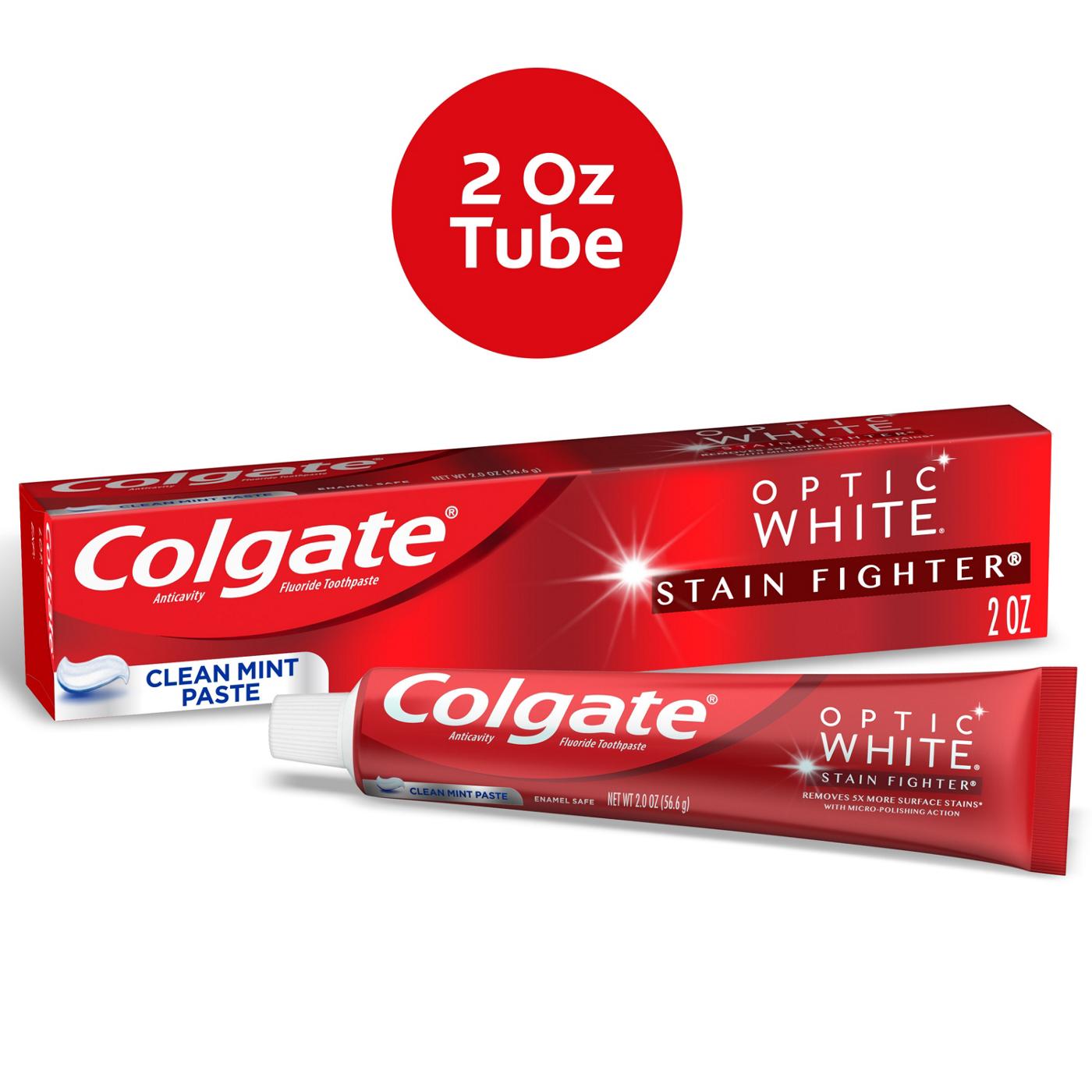 Colgate Optic White Stain Fighter Toothpaste - Clean Mint; image 4 of 10