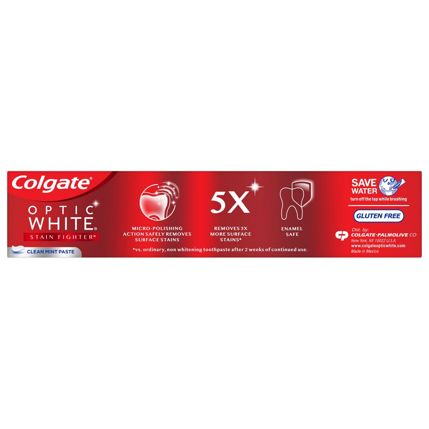 Colgate Optic White Stain Fighter Toothpaste - Clean Mint; image 5 of 10