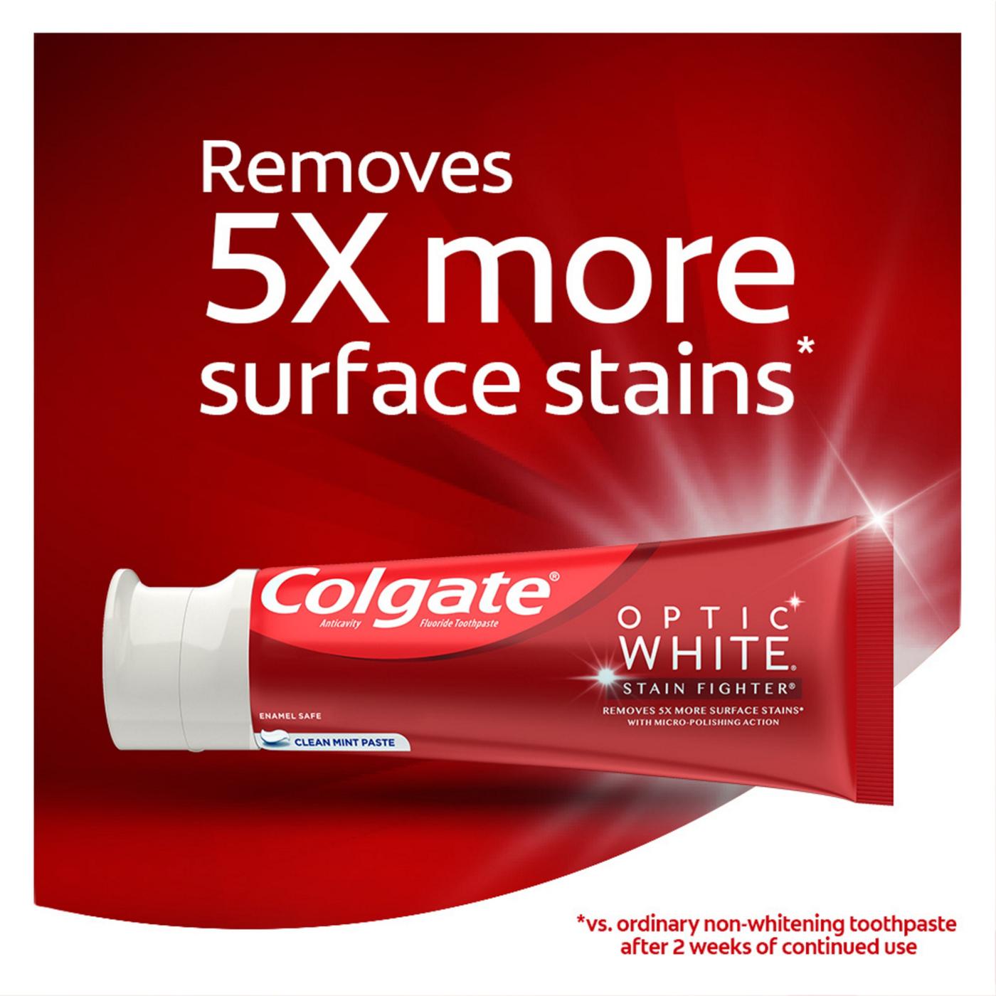 Colgate Optic White Stain Fighter Toothpaste - Clean Mint; image 9 of 10