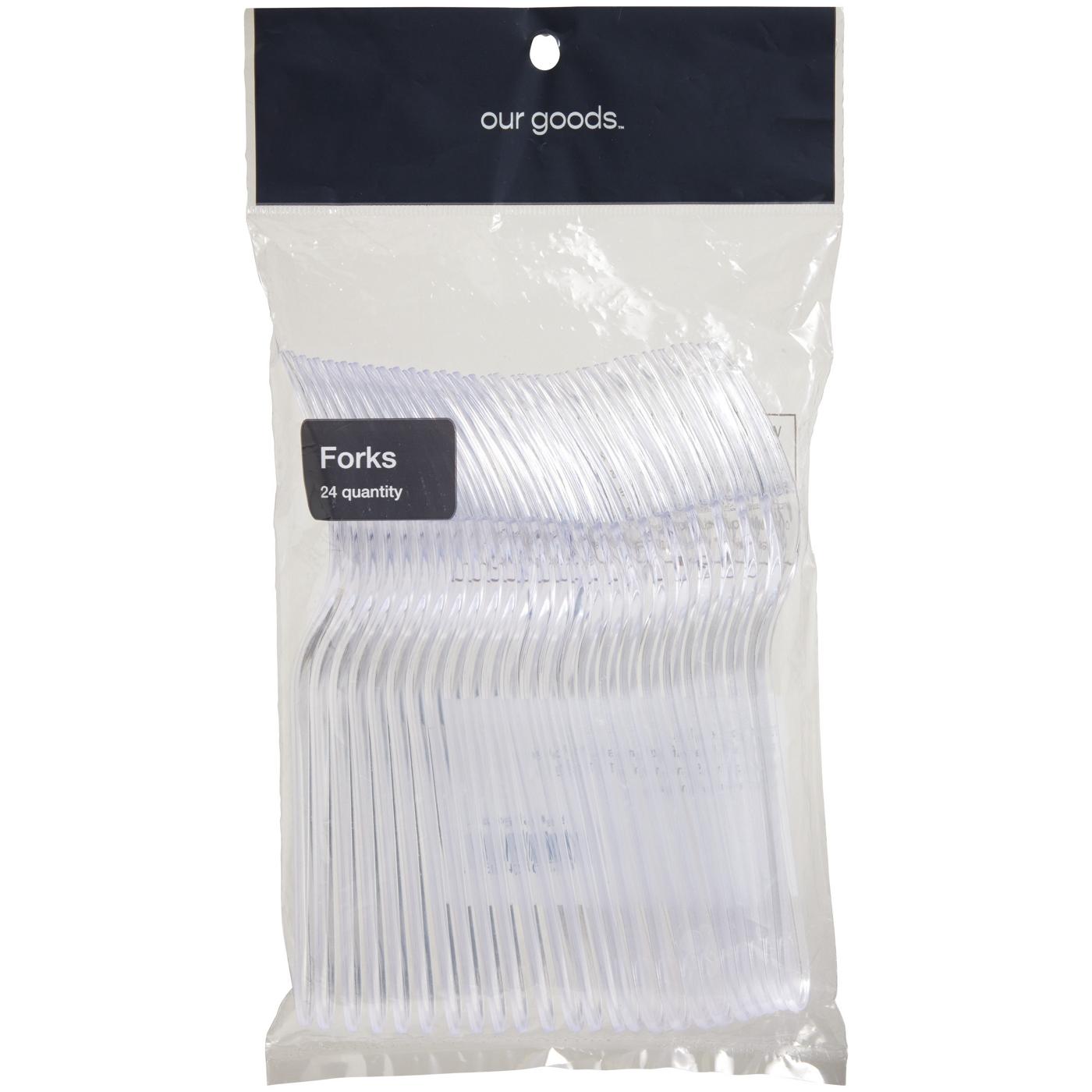 our goods Clear Plastic Forks; image 1 of 2