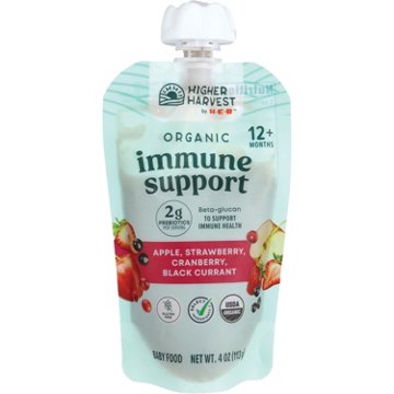 Higher Harvest by H-E-B Organic Immune Support Baby Food - Apple Strawberry Cranberry & Black Currant, 4 oz