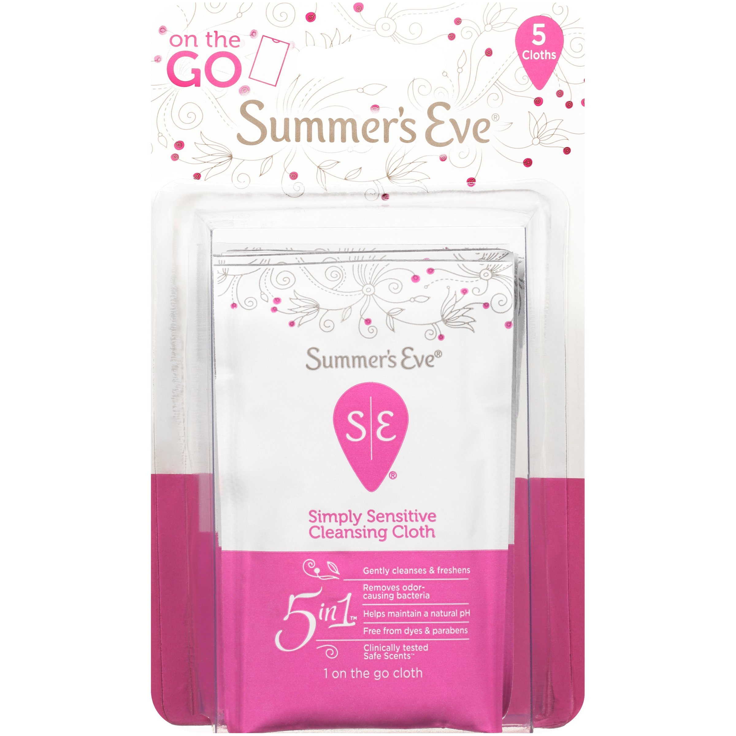 Summer's Eve Travel Size Cleansing Feminine Wipes Simply Sensitive
