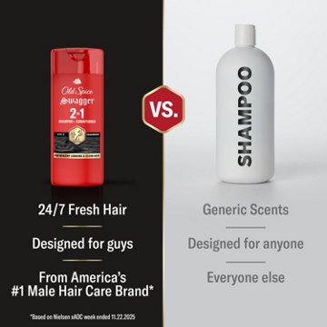 Old Spice Swagger 2in1 Travel Size Shampoo & Conditioner for Men, Healthier, Fuller, More Moisturized Looking Hair, Travel Size 3oz