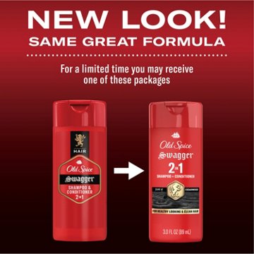 Old Spice Swagger 2in1 Travel Size Shampoo & Conditioner for Men, Healthier, Fuller, More Moisturized Looking Hair, Travel Size 3oz