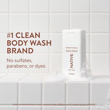Native Travel Size Body Wash - Coconut & Vanilla, 3 oz