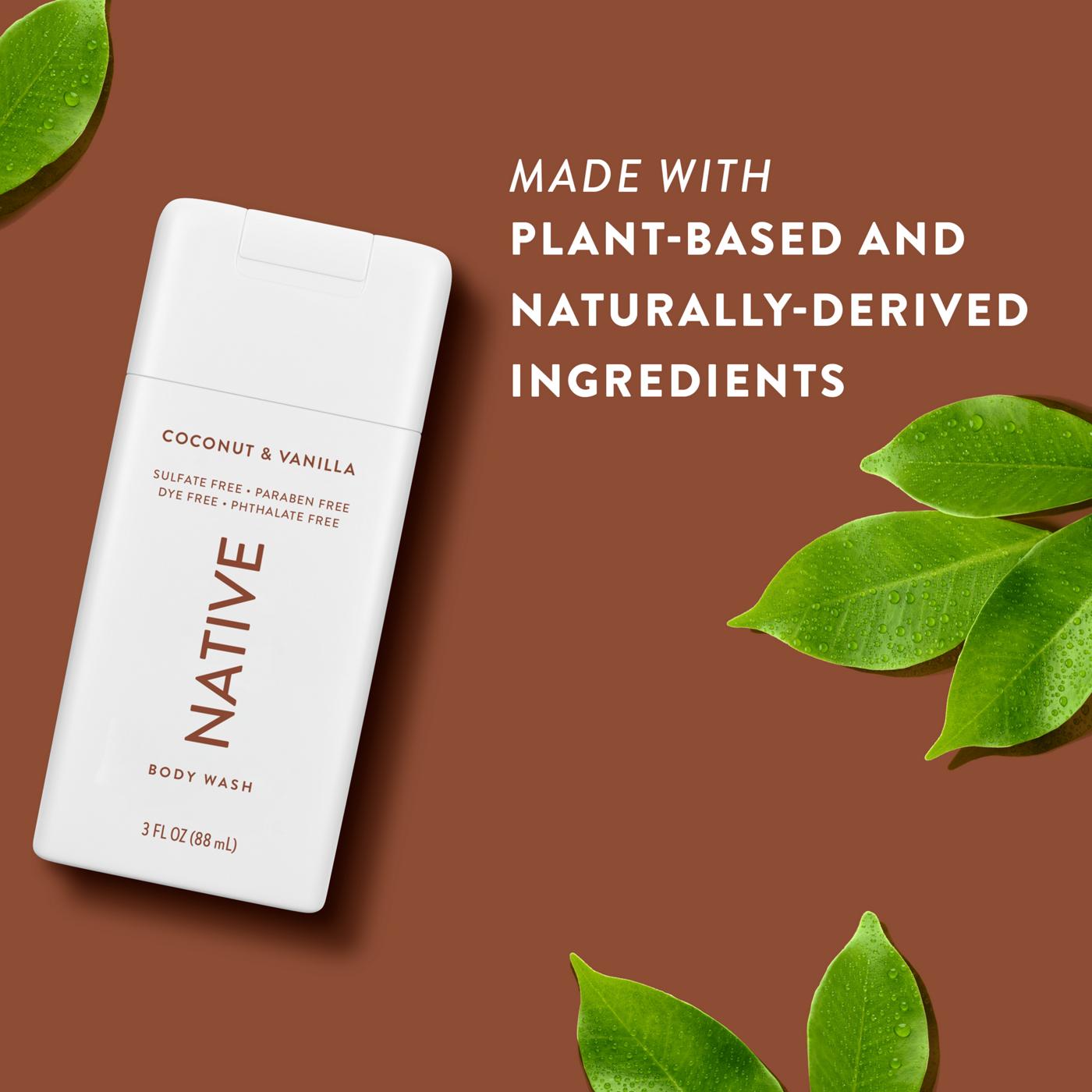 Native Travel Size Body Wash - Coconut & Vanilla; image 3 of 4