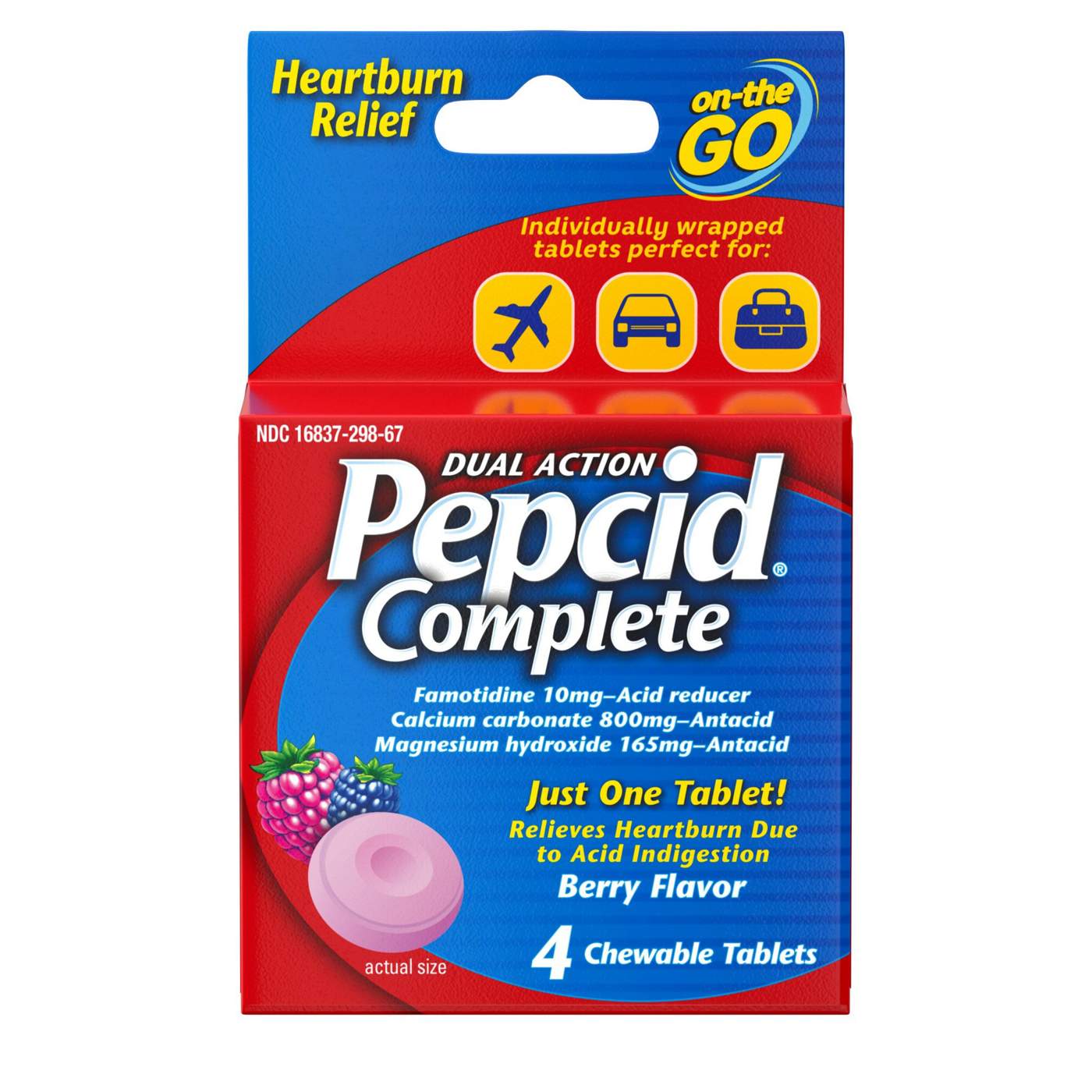 Pepcid Complete Dual Action Chewable Tablets - Berry; image 1 of 6