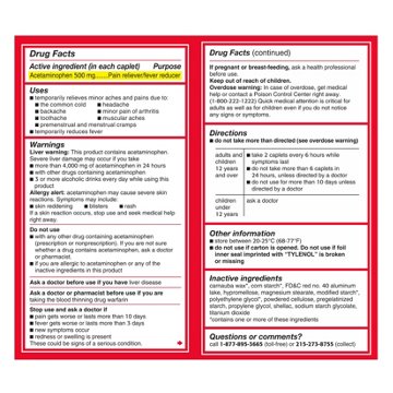 Tylenol Travel Size Extra Strength Pain Relief 500 mg Acetaminophen Caplets Go Packs
