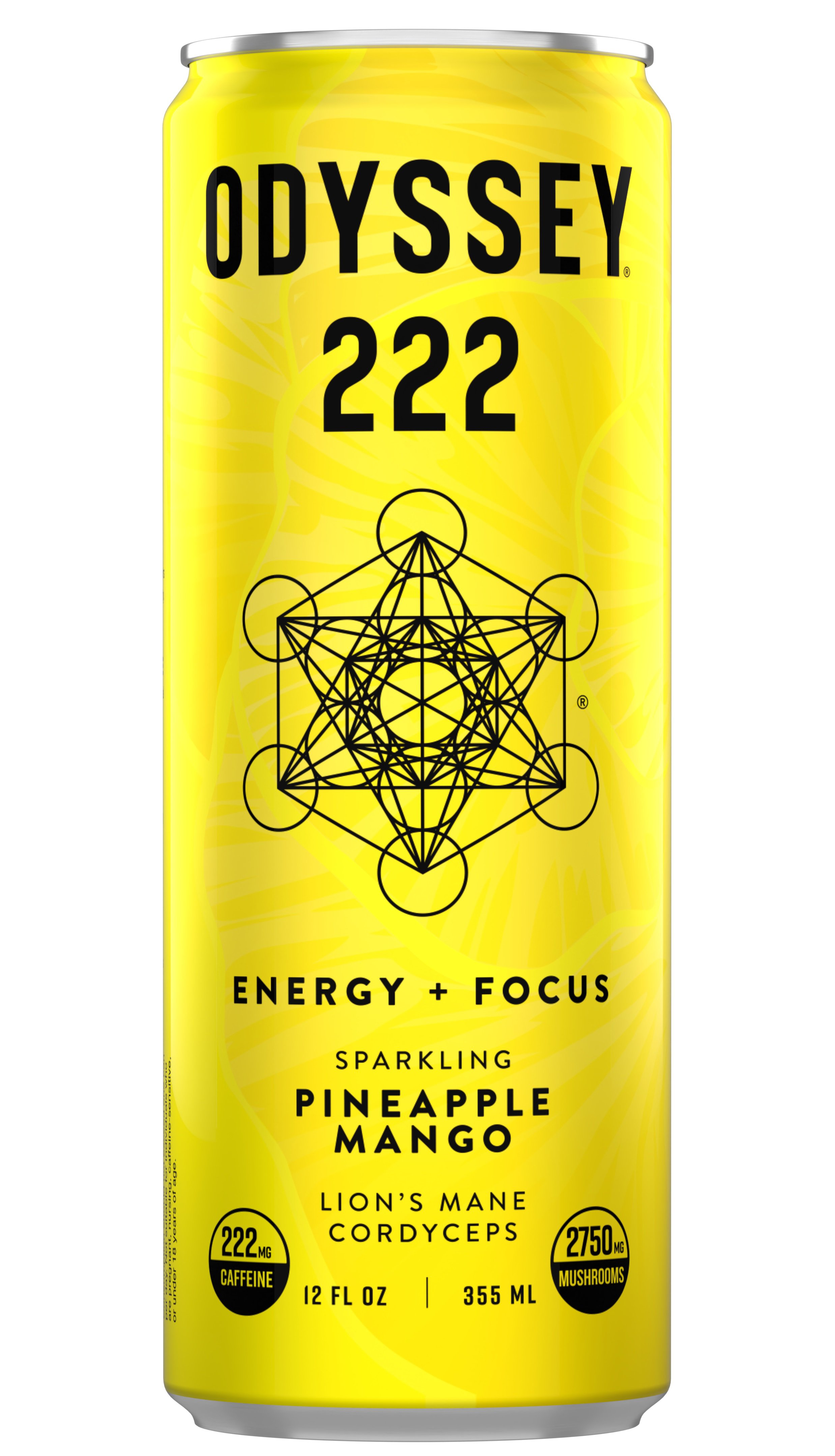 Odyssey Sparkling Pineapple Mango Functional Beverage, 12 oz