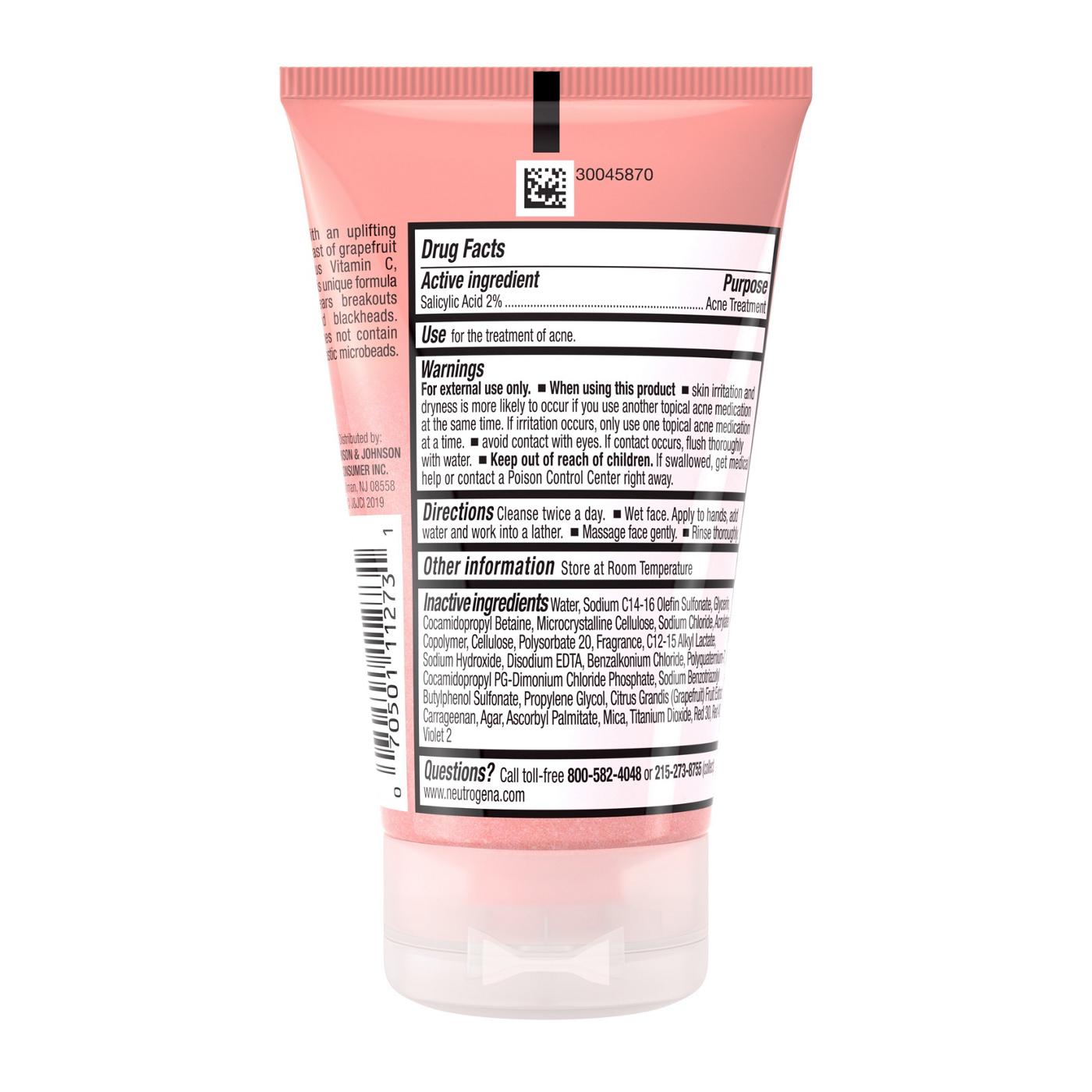 Neutrogena Oil-Free Acne Wash Pink Grapefruit Foaming Scrub; image 2 of 2