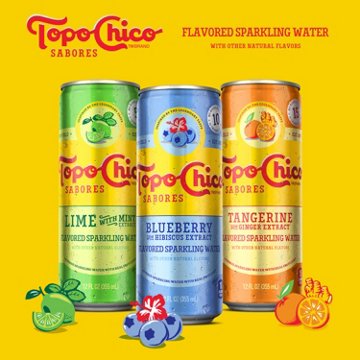 Topo Chico Sabores Blueberry with Hibiscus Extract Flavored Sparkling Water 8 pk Cans