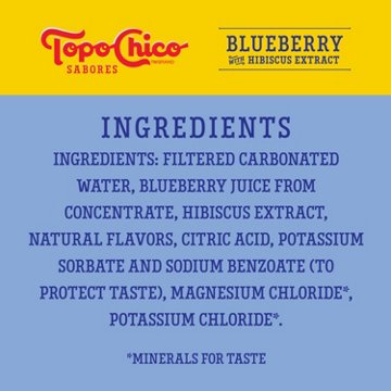 Topo Chico Sabores Blueberry with Hibiscus Extract Flavored Sparkling Water 8 pk Cans