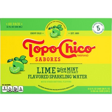 Topo Chico Sabores Lime with Mint 8 pk Cans