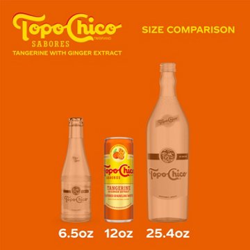 Topo Chico Sabores Tangerine with Ginger Extract Flavored Sparkling Water 8 pk Cans