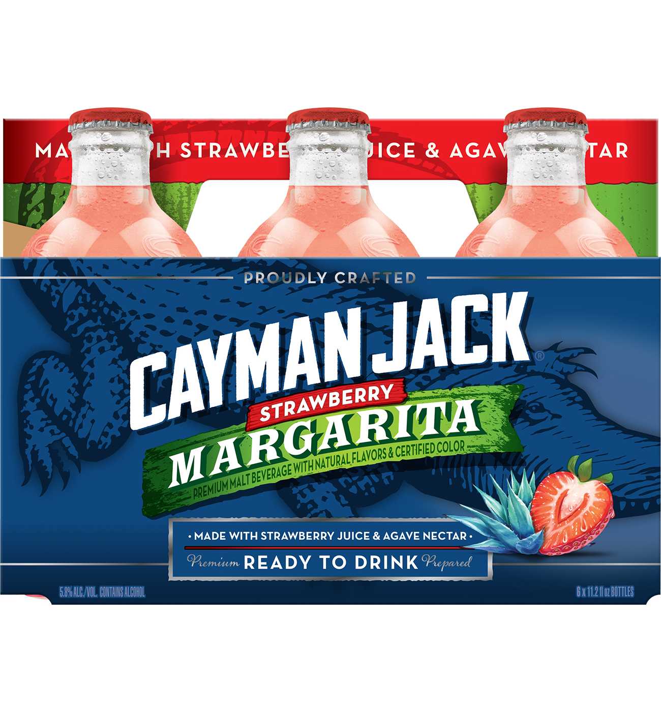 Cayman Jack Strawberry Margarita 6 pk Bottles; image 1 of 4