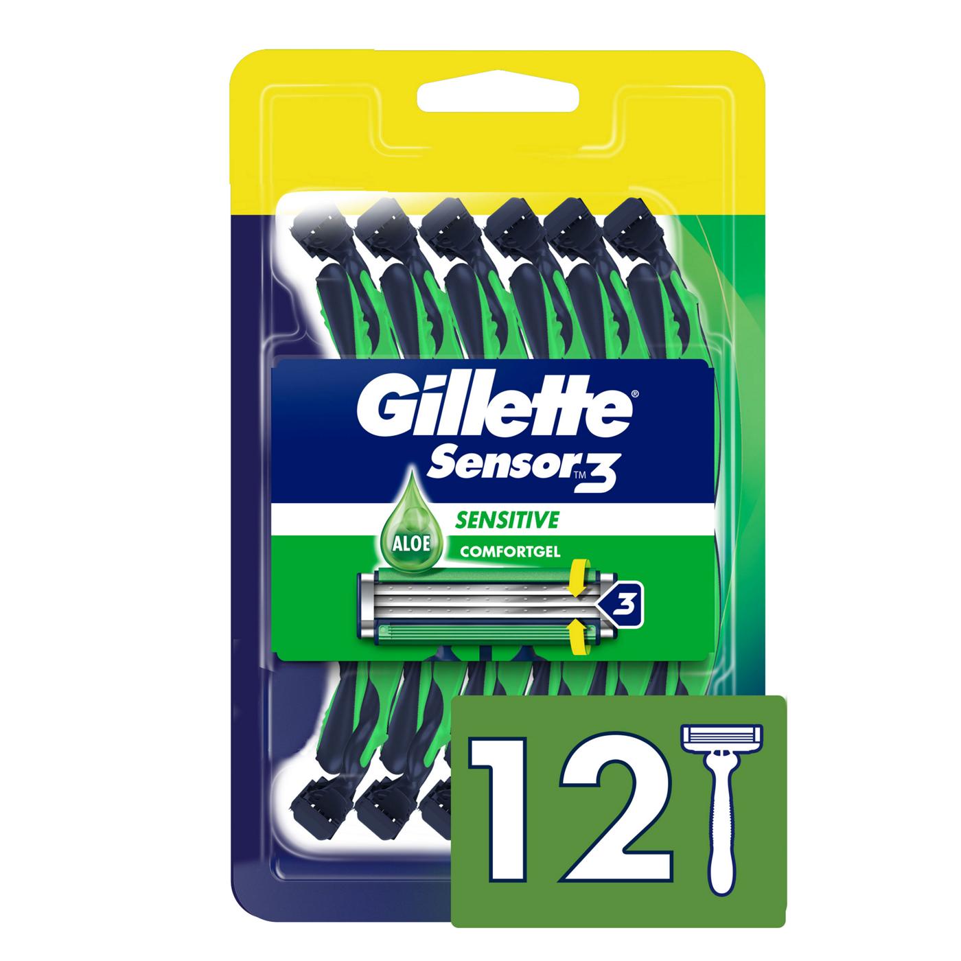 Gillette Sensor3 Sensitive Men's Disposable Razors; image 1 of 9