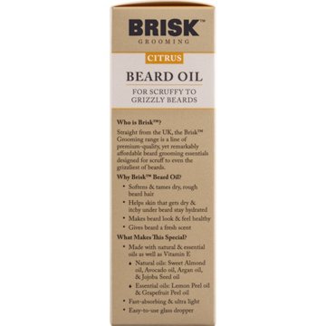 Brisk Grooming Beard Oil - Citrus, 1.7 oz