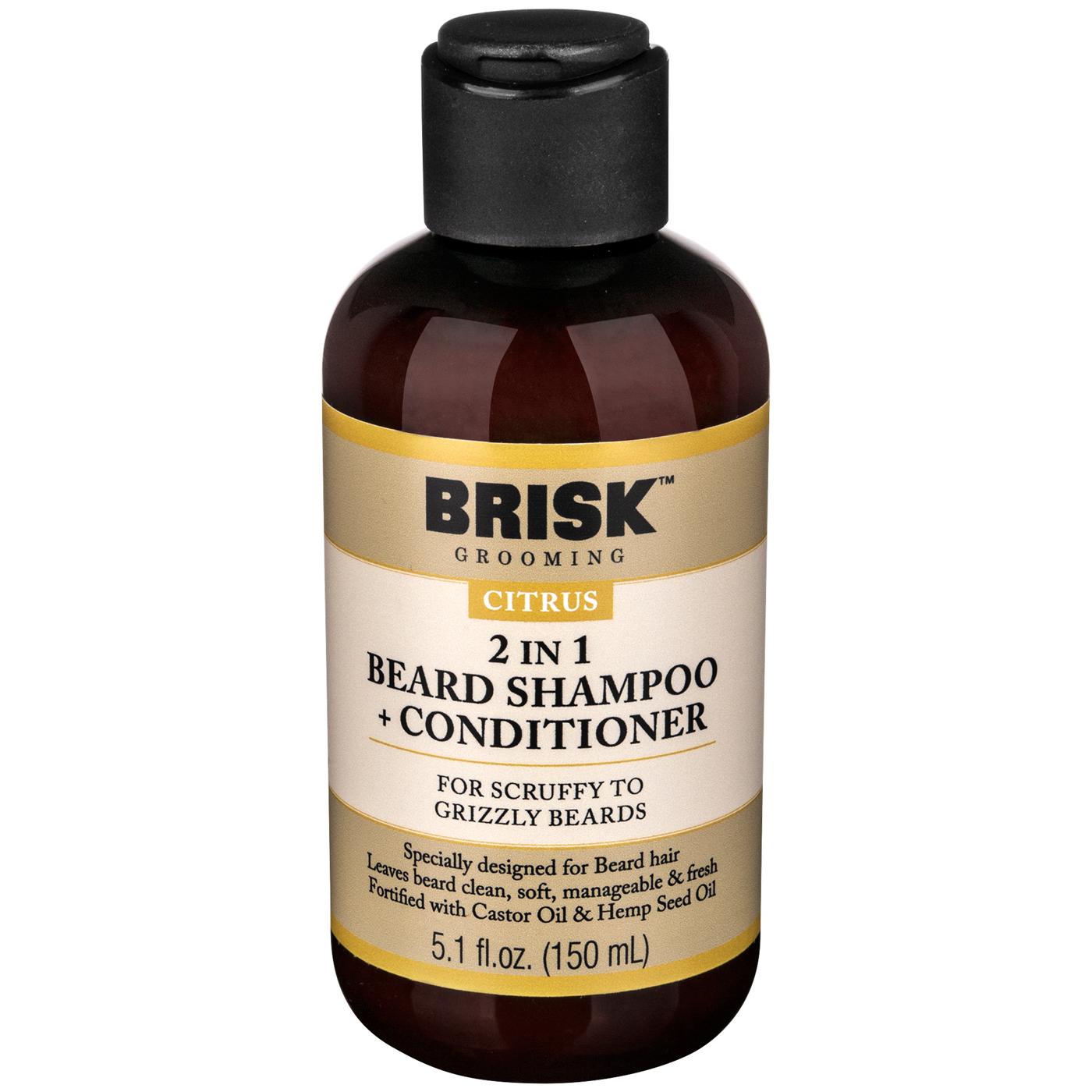 Brisk Grooming 2 In 1 Beard Shampoo + Conditioner - Citrus; image 1 of 4