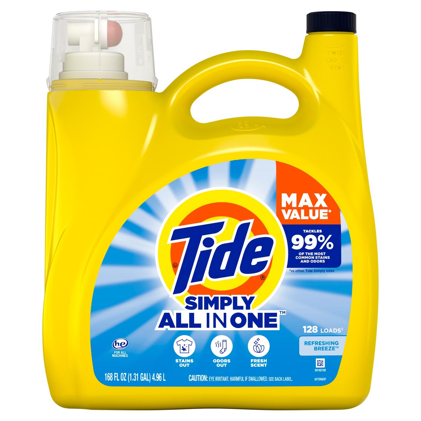 Tide Simply All In One Refreshing Breeze Liquid Laundry Detergent 128 Loads; image 1 of 9