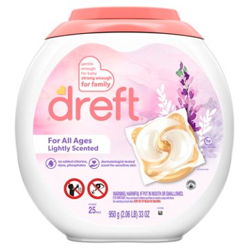 Dreft Laundry Detergent XL Pacs - Lightly Lavender Scent, 25 ct