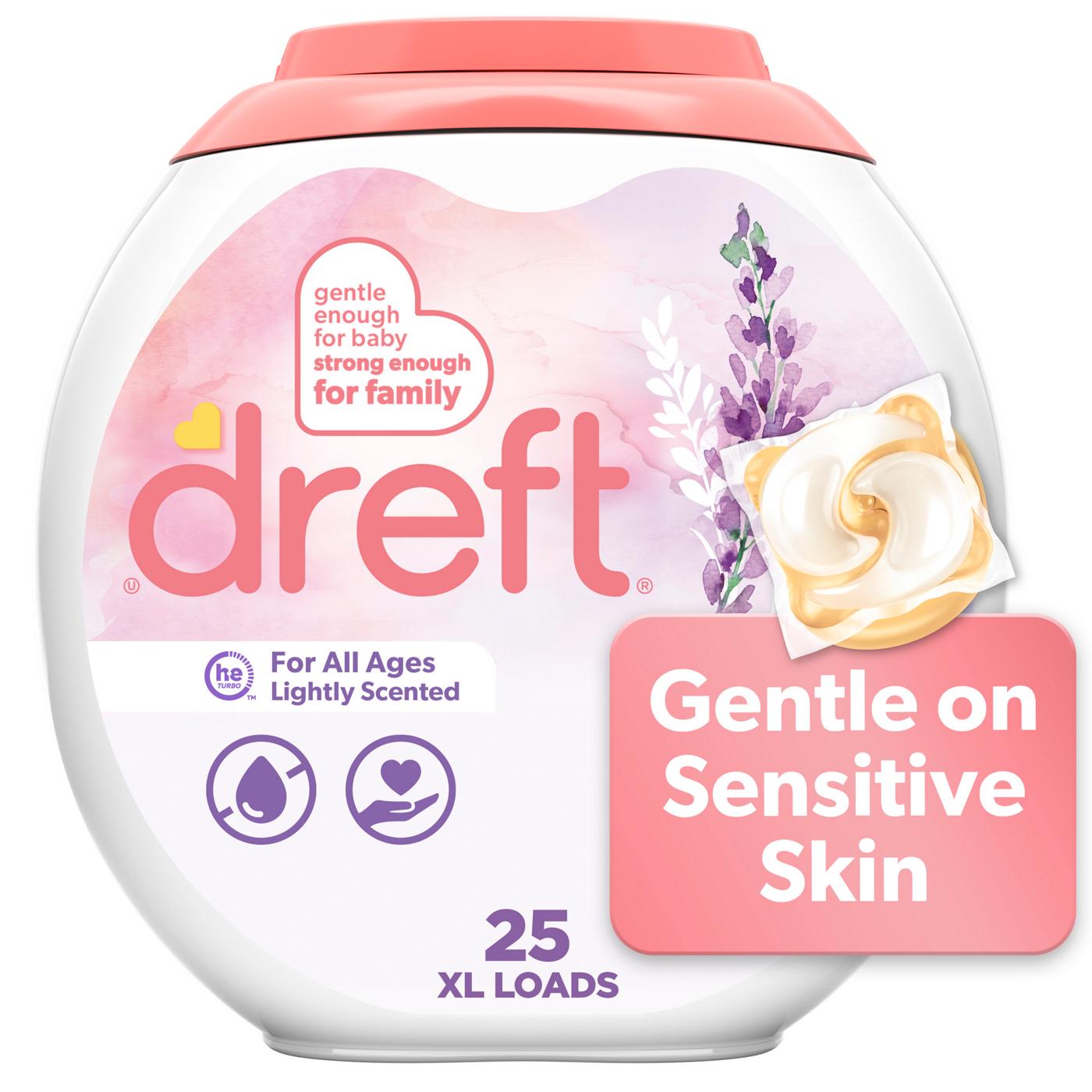 Dreft For All Ages Lavender Laundry Detergent Pacs; image 1 of 9