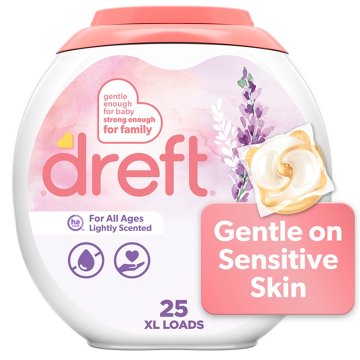 Dreft Laundry Detergent XL Pacs - Lightly Lavender Scent, 25 ct